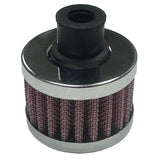 Chrome Gauze Mini Breather Filter Without Shield, Center Hole, Pair - Moore Parts