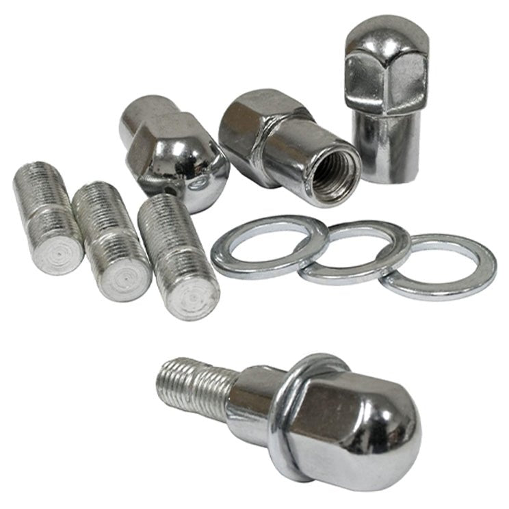 Empi 9511 Chrome Nut, Stud, Washer Kit, M14 - 1.5, (Mag Wheels) Set Of 4 - Moore Parts