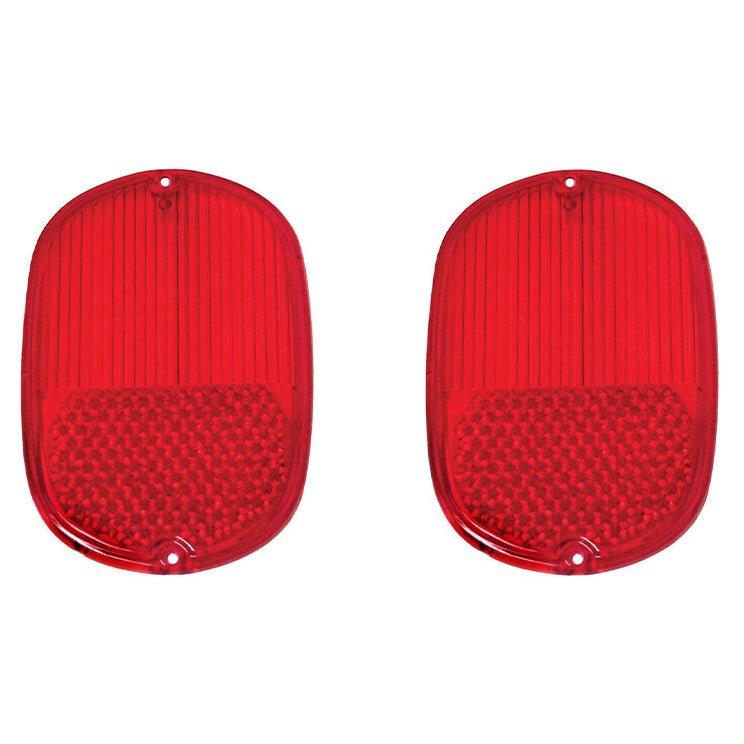 Empi 98 - 9513 Left & Right Tail Light Lens 1962 - 71 Vw Bus, Red Lens, Pair - Moore Parts