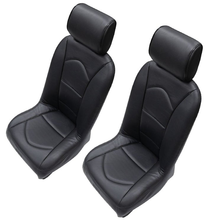 Race Trim Slim Line Lo-Back Seat Black, Pair | Moore Parts