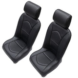 Pair - Empi 62 - 2820 Race Trim Slim Line Lo - Back Seat With Black Vinyl/Black Vinyl - Moore Parts