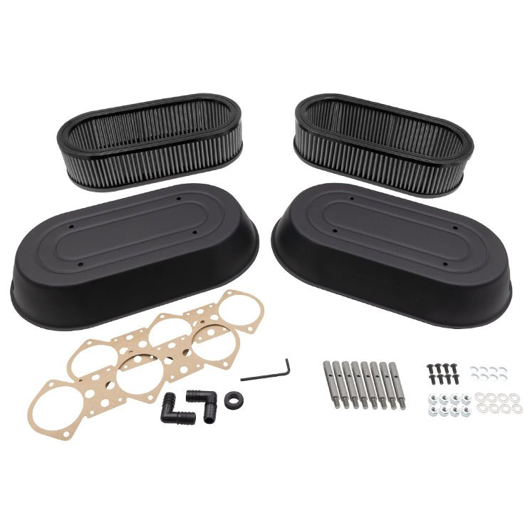 PMO Induction Short Water Shield Air Cleaner Kit, Dual PMO Carburetors. Pair - Moore Parts
