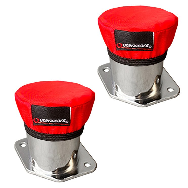 Red Outerwear Prefilters With 2 - 1/4" Tall Velocity Stacks, Pair - Moore Parts