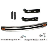 Vw Bug 1968 - 73 Front Bumper Kit W/Amber Turn Signals, Brackets - Moore Parts