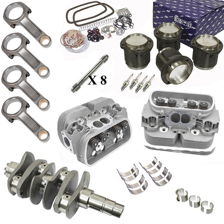 Vw Bug 2180cc Engine Rebuild Kit, GTV - 2 Stage 1 Heads 40X35.5 Complete With EVERYTHING, Bubble Case - Moore Parts