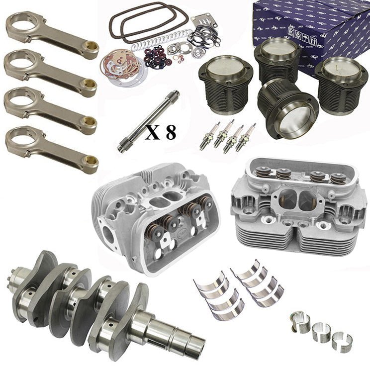 Vw Bug 2180cc Engine Rebuild Kit, GTV - 2 Stage 3 Heads 44X37.5 Complete With EVERYTHING, Bubble Case - Moore Parts