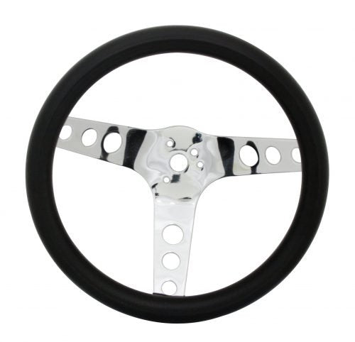 Vw Bug Steering Wheel, Chrome 3 Spoke 11" Diameter, 3 - 3/4" Dish - Moore Parts