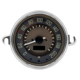 VW Bus 0 - 200 KMH Speedometer By Smiths, Brown Dial, Chrome Bezel - Moore Parts