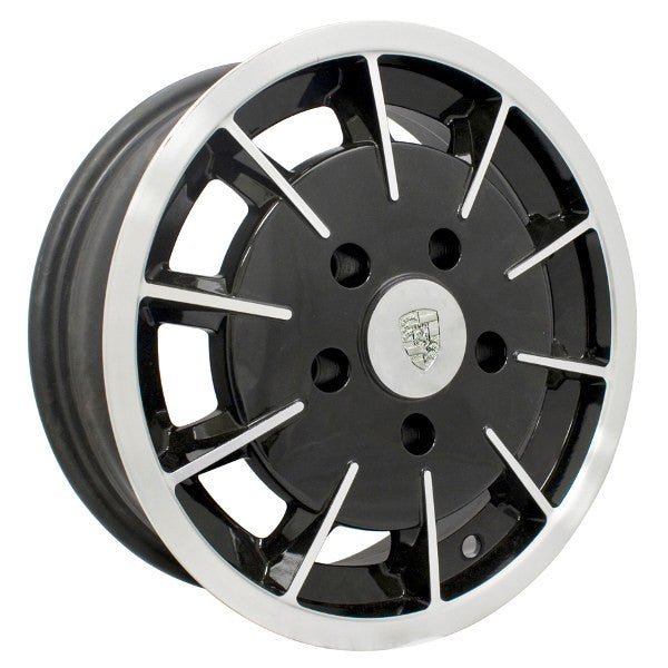 15" X 5 - 1/2" Porsche 5 Lug Black Empi Gasser Wheel Includes Cap - Valve Stem - Moore Parts