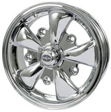 15" X 5 - 1/2" Vw Bug 5 Lug Chrome Empi 5 Spoke Wheel Includes Cap - Valve Stem - Moore Parts