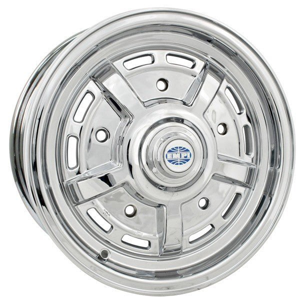 15" X 5" Vw Bug 5 Lug Chrome Empi Sprint Star Wheel Includes Cap - Valve Stem - Moore Parts