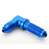 An Hose Adapter Bulkhead Fitting - Male 3 / 90 Degree - Blue - Moore Parts