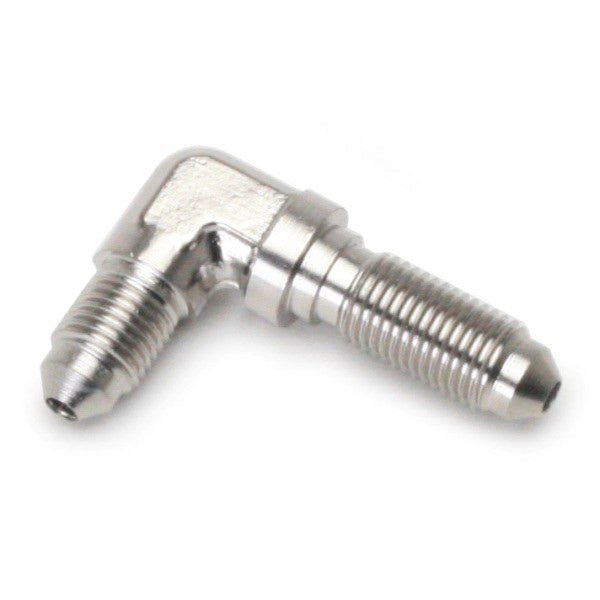 An Hose Adapter Bulkhead Fitting - Male 3 / 90 Degree - Steel - Moore Parts