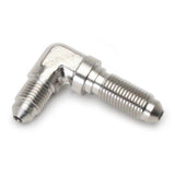 An Hose Adapter Bulkhead Fitting - Male 3 / 90 Degree - Steel - Moore Parts