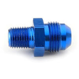 An Hose Adapter Fitting - Male 1/4" NPT To Male 8 / Straight - Blue - Moore Parts