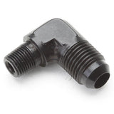 An Hose Adapter Fitting - Male 1/8" NPT To Male 6 / 90 Degree - Black - Moore Parts