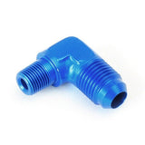 An Hose Adapter Fitting - Male 1/8" NPT To Male 6 / 90 Degree - Blue - Moore Parts