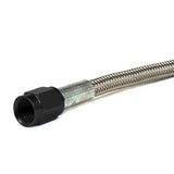 An Stainless Steel Braided Brake Line - Length 12" With 3 Black Ends - Moore Parts
