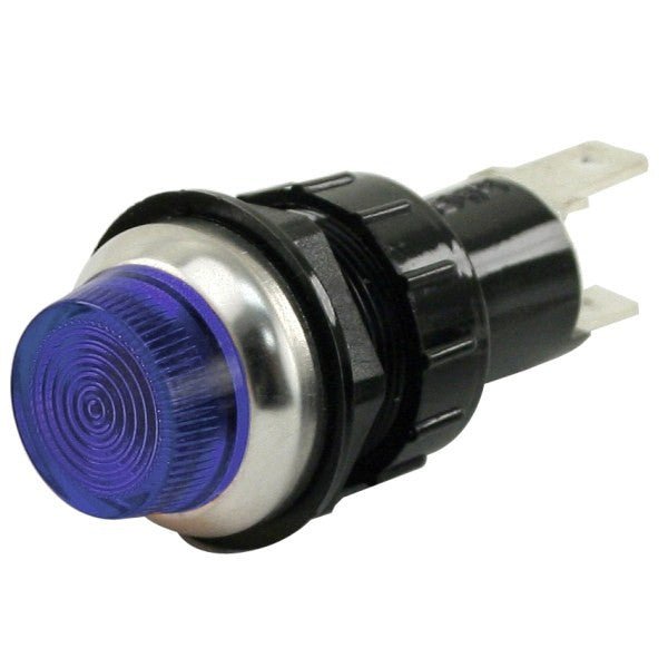 Blue Dash Light With Chrome Bezel Ring 1" Mounting Hole - Moore Parts