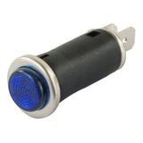 Blue Dash Light With Chrome Bezel Ring 1/2" Mounting Hole - Moore Parts