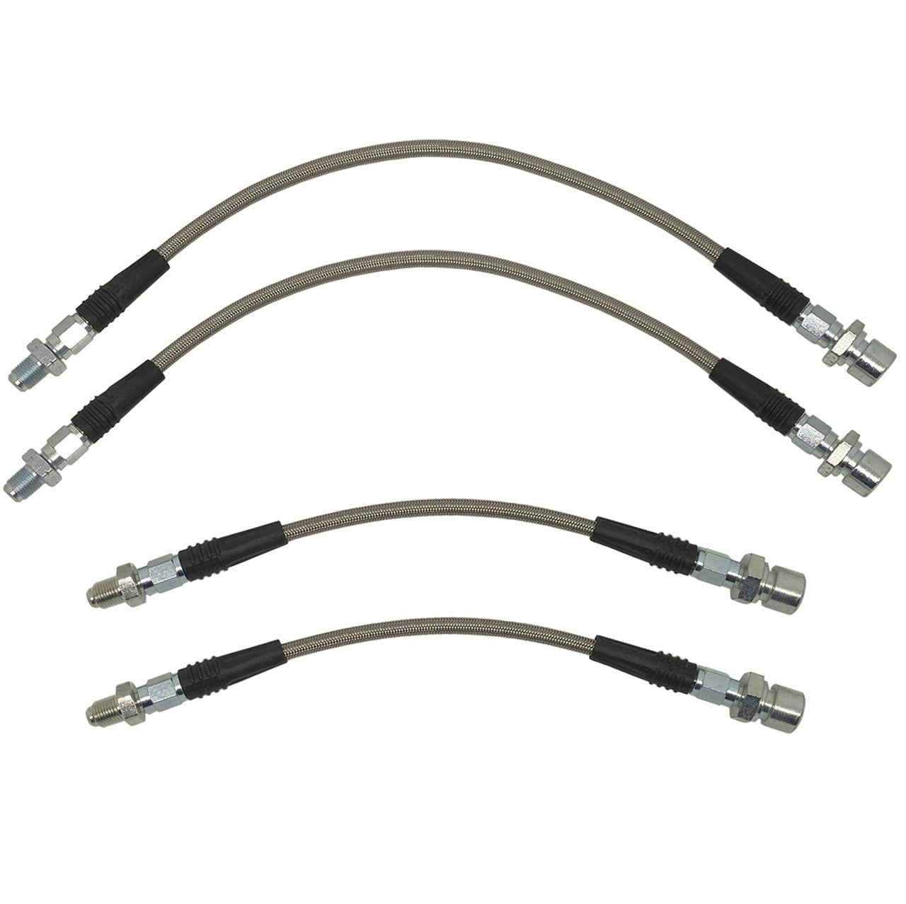 Brake Line Kit Vw Karmann Ghia 1969 - 74. Stainless Steel Braided 4 - Piece Set - Moore Parts