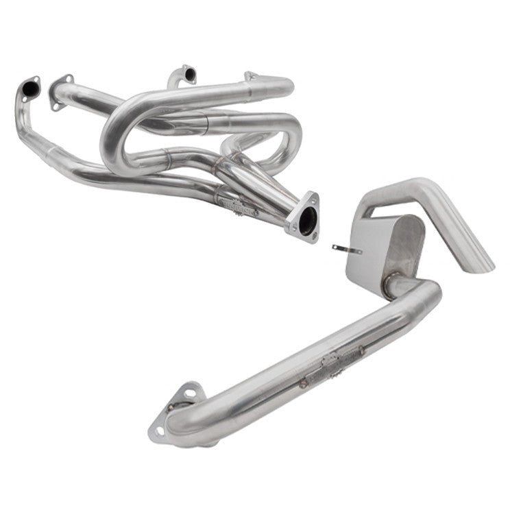 BUGPACK Stainless Steel 1 - 3/4" Merged Racing Exhaust Header W/Hide - Out Muffler - Moore Parts