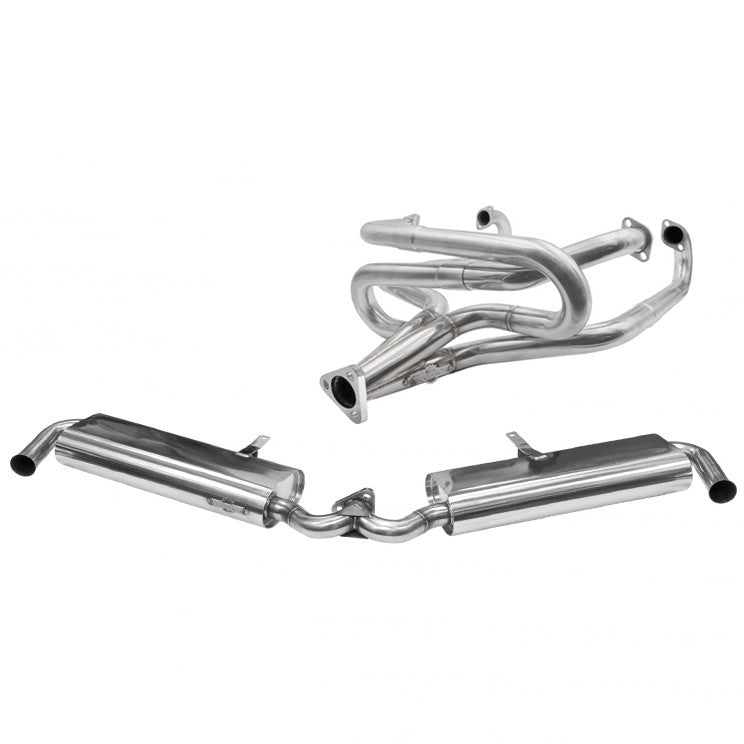 BUGPACK Stainless Steel 1 - 5/8" Merged Racing Exhaust Header W/Dual Muffler - Moore Parts