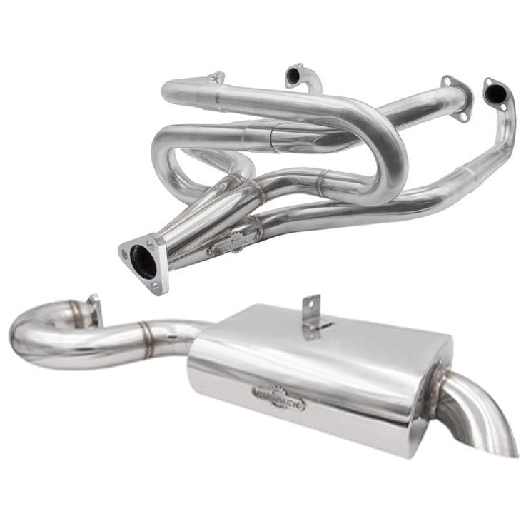 BUGPACK Stainless Steel 1 - 5/8" Merged Racing Exhaust Header W/Mondo Muffler - Moore Parts