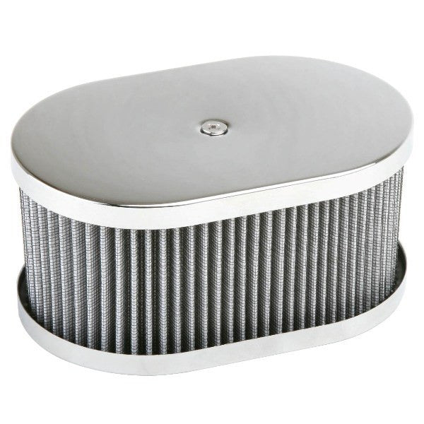 Chrome Oval Air Cleaner Assembly - IDF Weber/Empi HPMX 4 - 1/2" X 7" X 3 - 1/2" - Moore Parts
