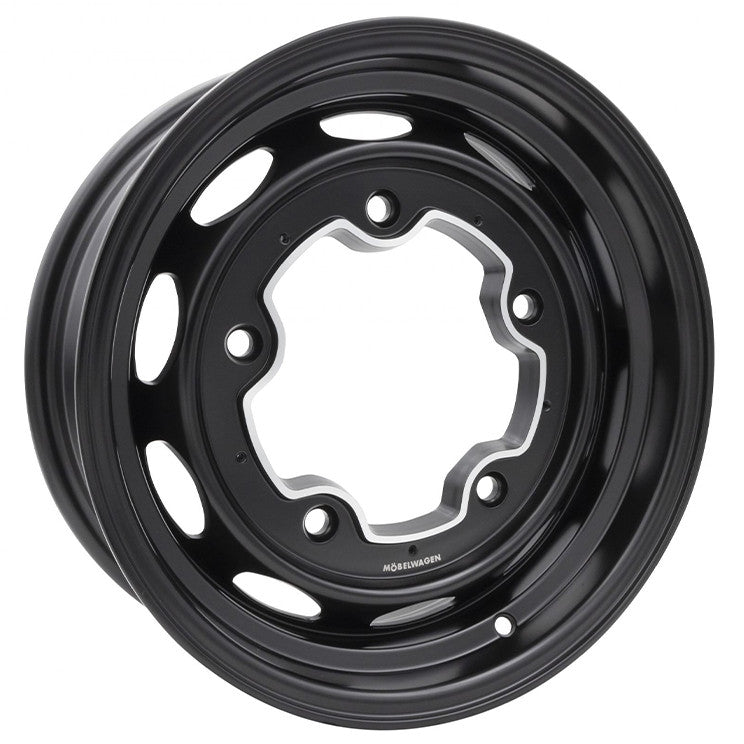 Empi 10 - 1175 Vintage 190 Black Aluminum Vw Wheel, 5X205 15"X5.5" Wide - Moore Parts