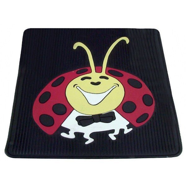 Empi 15 - 1098 Vw Bug Rear Rubber Floor Mats With Colored Lady Bug Impression - Moore Parts