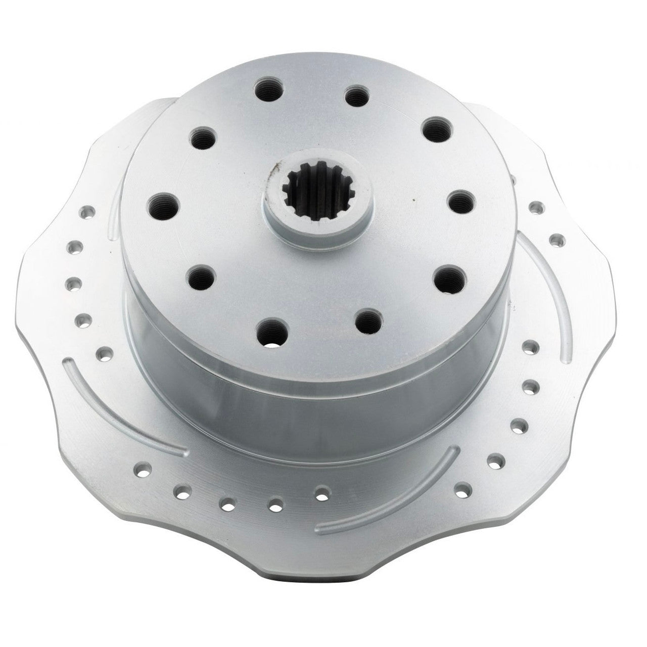 Empi 22 - 3876 - 7 Scalloped Brake Rotors, Left Rear. Double Drilled F/Porsche 5x130mm Pattern & Chevy 5x4.75 - Moore Parts