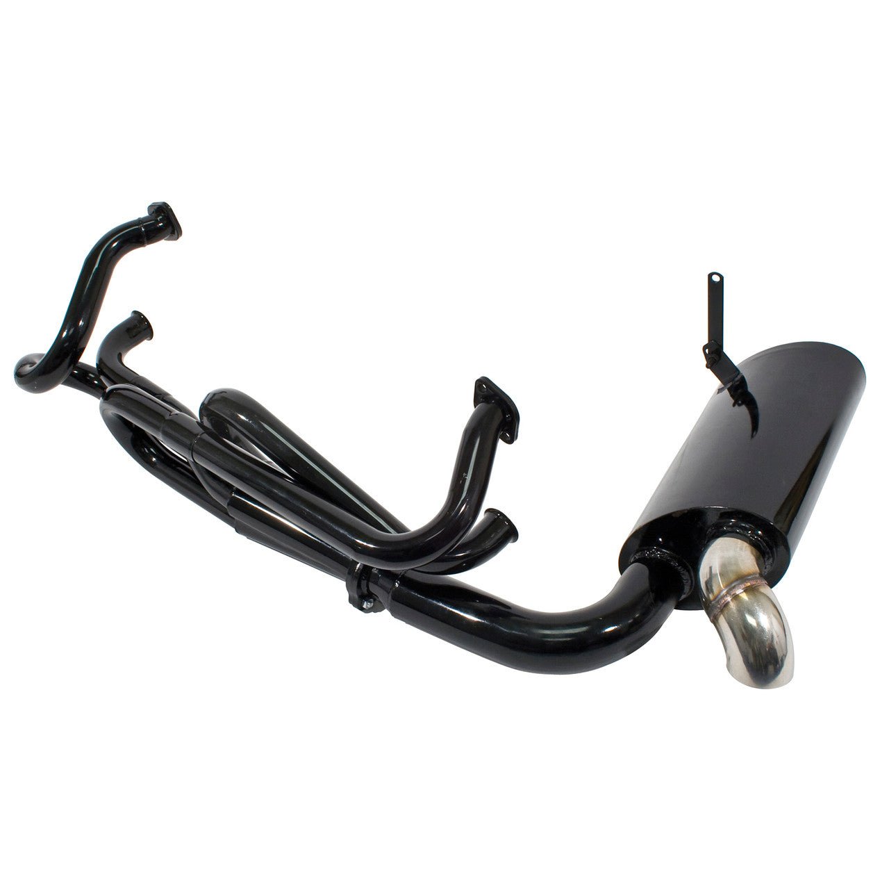 Empi 3257 Black 1 - 1/2" Merged Racing Exhaust W/Sideflow Muffler, Vw Bus 1968 - 71 - Moore Parts