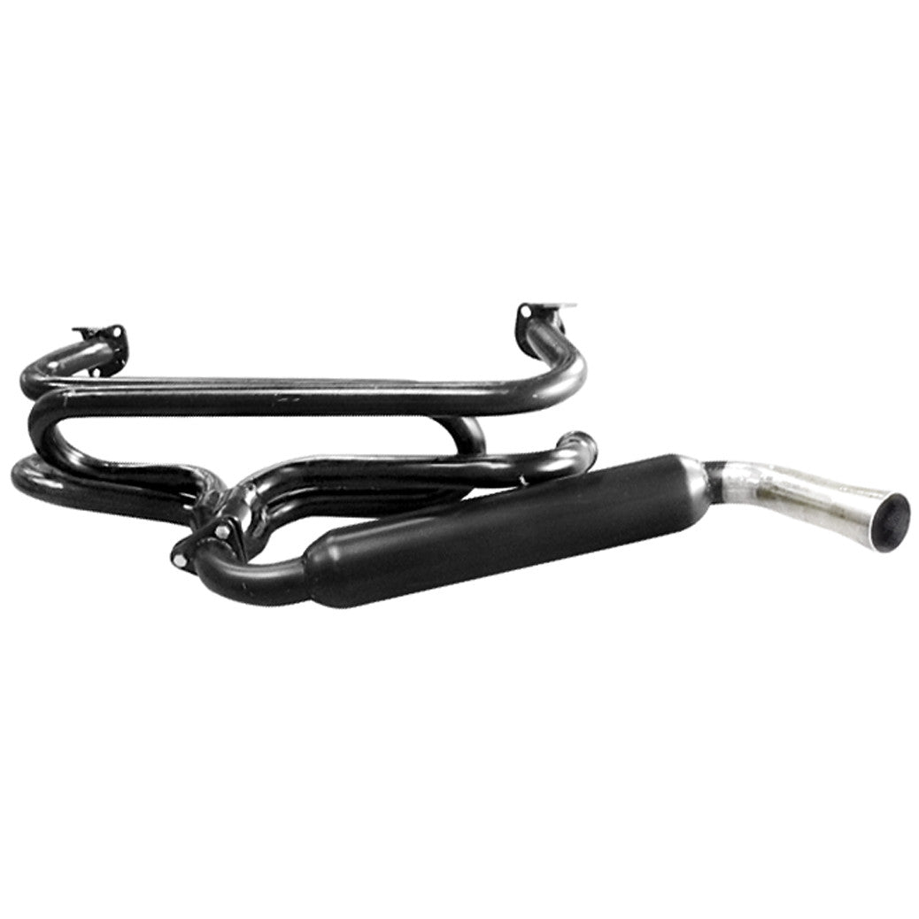 Empi 3641 Black 1 - 3/8" Single Glass Pack Exhaust System 1600cc Vw Bug/Ghia/Bus - Moore Parts