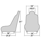 Empi 62 - 2777 - 7 Race Trim Suspension Hi - Back Seat Cover Only, Black Vinyl/Carbon - Moore Parts