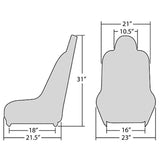 Empi 62 - 2794 Race Trim X - Wide Suspension Hi - Back Seat - Black Cloth/Black Vinyl - Moore Parts