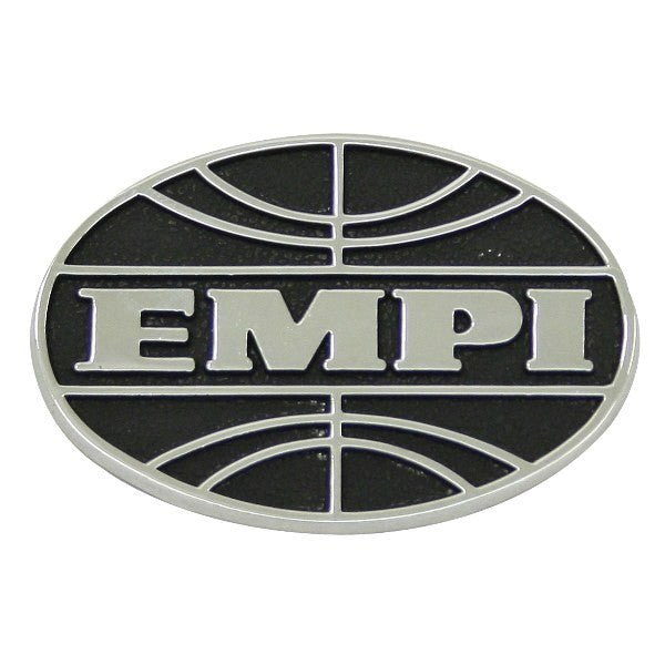 Empi 6455 Die Cast Logo, No Drilling Required, Each - Moore Parts