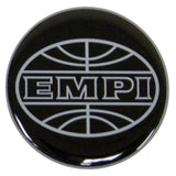 Empi 9664 Wheel Cap/Horn Button Sticker, Empi Logo Black/Silver 43mm - Moore Parts