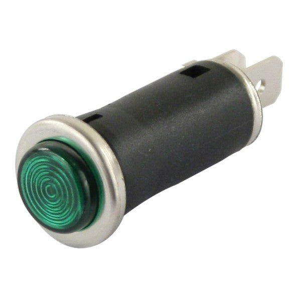 Green Dash Light With Chrome Bezel Ring 1/2" Mounting Hole - Moore Parts