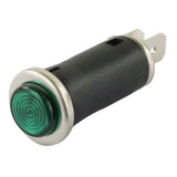 Green Dash Light With Chrome Bezel Ring 1/2" Mounting Hole - Moore Parts