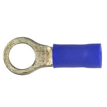 K4 5/16" Hole Blue Ring Terminal For 14 - 16 Gauge Wire/Qty 12 Pack - Moore Parts