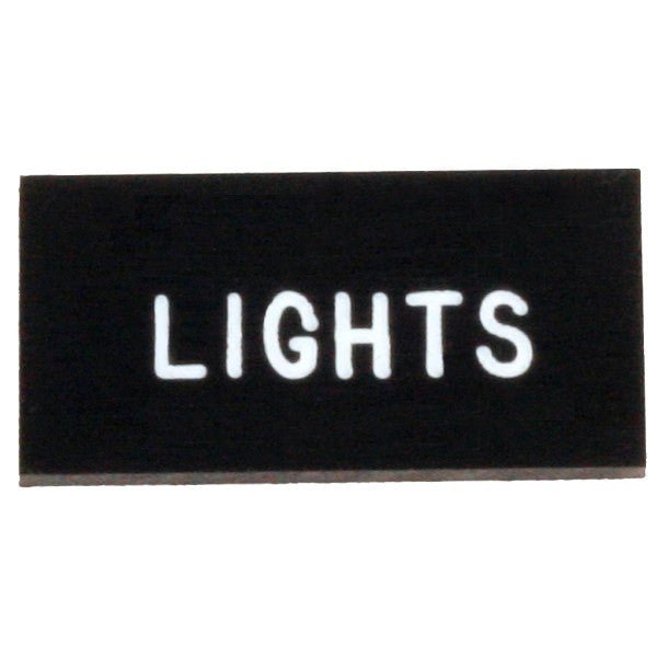 K4 Engraved "LIGHTS" Toggle Switch Identification Dash Tag - Moore Parts