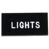 K4 Engraved "LIGHTS" Toggle Switch Identification Dash Tag - Moore Parts