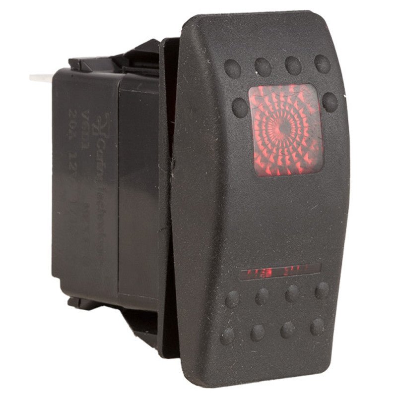 K4 ON - OFF - ON Contura II Sealed Switch W/Soft Touch Actuator 2 Red Lenses - Moore Parts