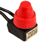 K4 Red Mini Push Button Off - Momentary On Triple Sealed Switch 12V 5Amp 13 - 131 - R - Moore Parts