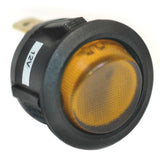 K4 Round Button Single Pole Rocker Switch With Amber "On" Light - Moore Parts