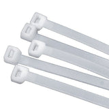 K4 Self Locking Tie Wrap, 11" White Nylon Zip Tie. Qty 25 Per Pack - Moore Parts