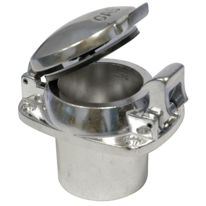 Polished Aluminum Flip Top Fuel Filler Cap With 4 Bolt Mounting Flange - Moore Parts