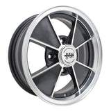 Set Of 4 15" X 5 - 1/2" Vw Bug 4 Lug Black Empi BRM Wheels & Lug Bolts - Moore Parts