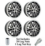 Set Of 4 15" X 5 - 1/2" Vw Bus 5 Lug Black Empi Cosmo Wheels & Lug Bolts - Moore Parts